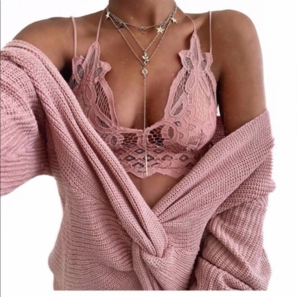 PINK LACE BRALETTE - Picture 1 of 6
